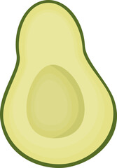 Avocado fruit slice illustration