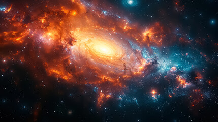 Fototapeta premium Space background with stardust and shining stars. Realistic cosmos and color nebula. Colorful galaxy