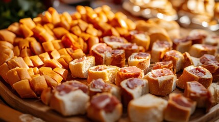 Freshly Cut Sandwiches on a Serving Tray