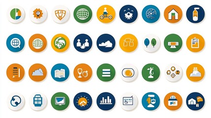 Pixel perfect icon collection with editable stroke illustrating various sectors of society such as tourism agriculture and public services in a clean modern and abstract design