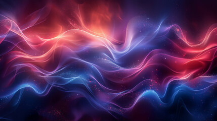 Fototapeta premium Vibrant Abstract Waves With Luminous Light and Sparkles