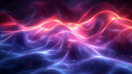 Obraz premium Vibrant Abstract Waves With Luminous Light and Sparkles