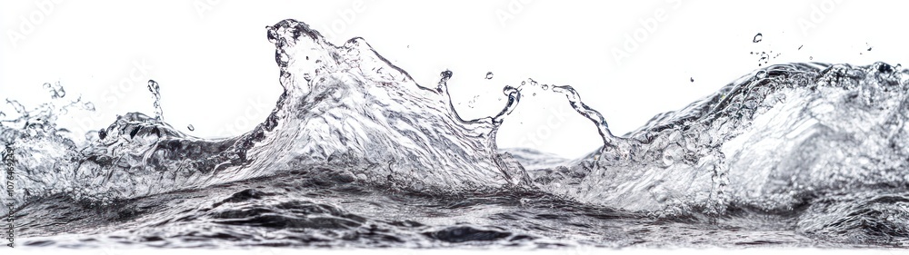 Poster water splashing and creating a wave formation