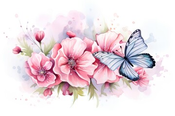 Obraz premium Flower butterfly pattern plant.