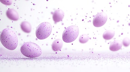 Easter purple eggs on white