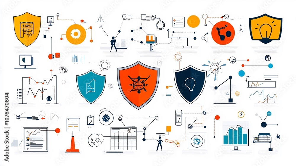 Fototapete detailed line icons in 64x64 pixel perfect style with editable stroke covering essential risk manage