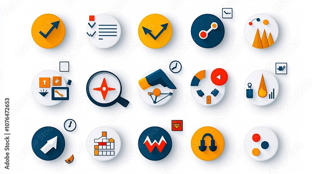 Poster Comprehensive Icon Collection Featuring Pixel Perfect 64x64 Icons with Editable Stroke for Representing Various Risk Management Themes Strategies and Solutions