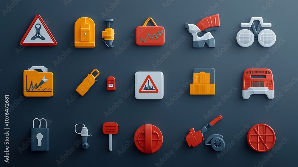 Aufkleber comprehensive 64x64 pixel perfect icon collection with editable stroke covering essential risk manag