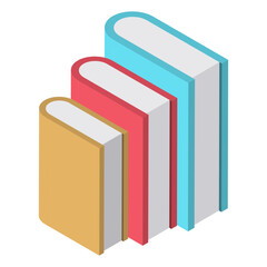 Educational Book Reading. Flat Cartoon Vector Illustration Isolated on White Background.