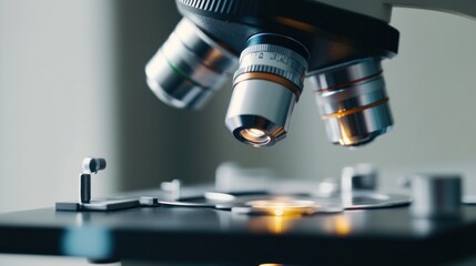 Close-up of Microscope Lenses