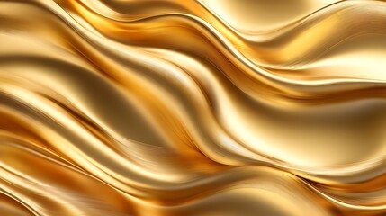 Obraz premium Abstract Golden Waves with a Shiny Surface