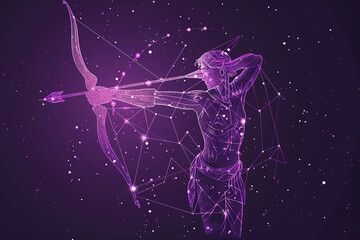 Astrological composition with Sagittarius zodiac sign symbol