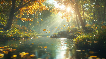 Autumn forest: the gold of nature and silence