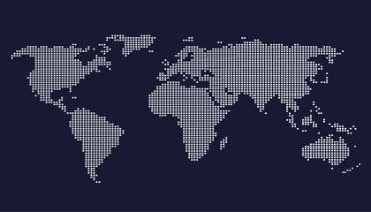 Dotted color world map vector.