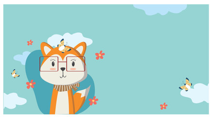 Cute cartoon anime characters background Draw vector illustration greeting card and print pattern . adorable, animals kids art.