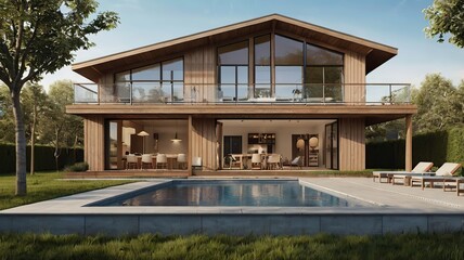 luxury home with a pool