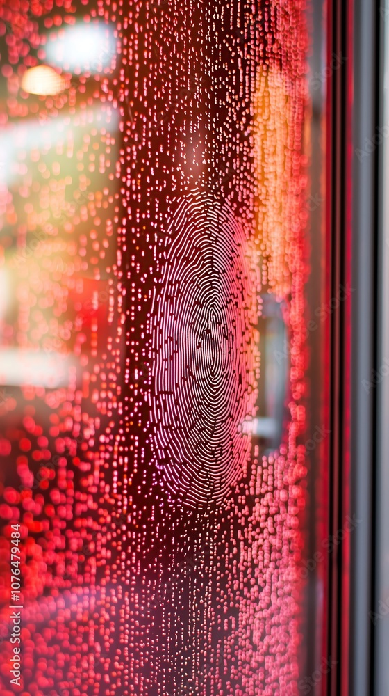 Aufkleber abstract red glass with fingerprint patterns vibrant textured look