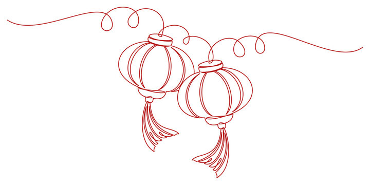 recommend clip art:  line art lanterns for Chinese New Year
