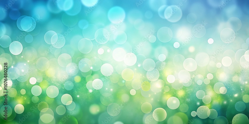 Poster gradient light green to light blue abstract background with bokeh effect for modern design, website 