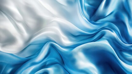 Fototapeta premium Abstract Blue and White Silk Fabric