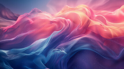 Vibrant Abstract Landscape with Colorful Waves and Fluid Motion