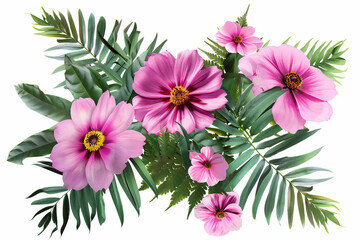 Obraz premium Flower bouquet isolated on white version 23