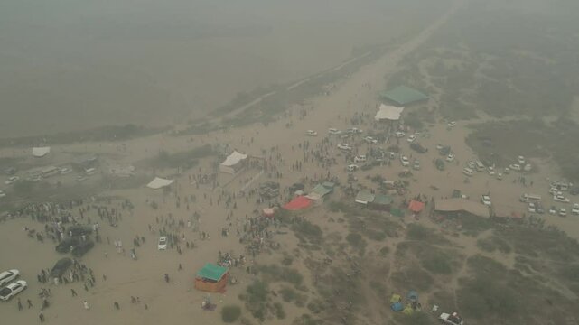drone view of Desert rally 