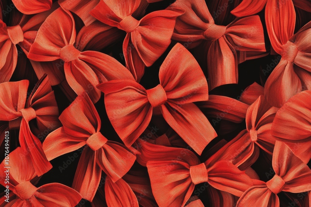 Poster a collection of red bows arranged together in a compact format, perfect for use in promotional mater