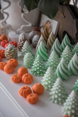 Decorative New Year, Christmas candles with winter theme