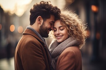 Fototapeta premium Hugging adult happy coat.