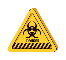 Biohazard triangle symbol. Hand draw, vector flat illustration.