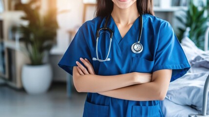 Happy Healthcare Professional in Hospital Ward