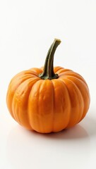Obraz premium Macro image of a vibrant orange pumpkin on white background