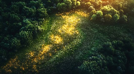 Obraz premium Glowing Rewilded Landscape Restoring Ecological Balance and Natural Beauty
