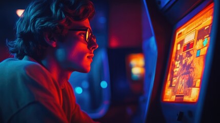 A person gaming alone at night with a controller in hand, could be used for entertainment or leisure concept