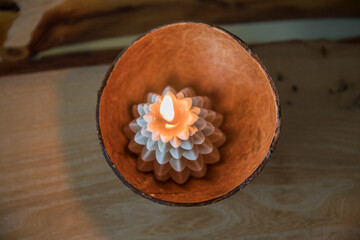 Decorative New Year, Christmas candles with winter theme