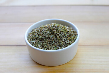 Dried fennel seeds, dried herb