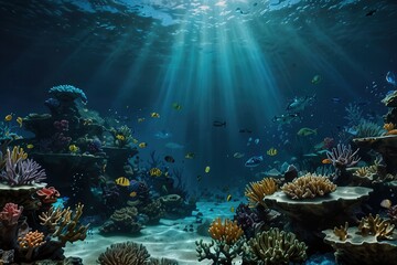 Naklejka premium underwater, sea, coral, fish, reef, water, ocean, scuba, diving, tropical, nature, marine, animal, deep, diver, travel, sand, dive, aquatic, blue, caribbean, egypt, shark