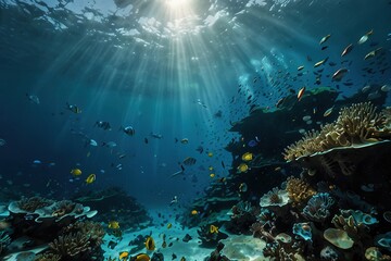 Obraz premium underwater, sea, coral, fish, reef, water, ocean, scuba, diving, tropical, nature, marine, animal, deep, diver, travel, sand, dive, aquatic, blue, caribbean, egypt, shark