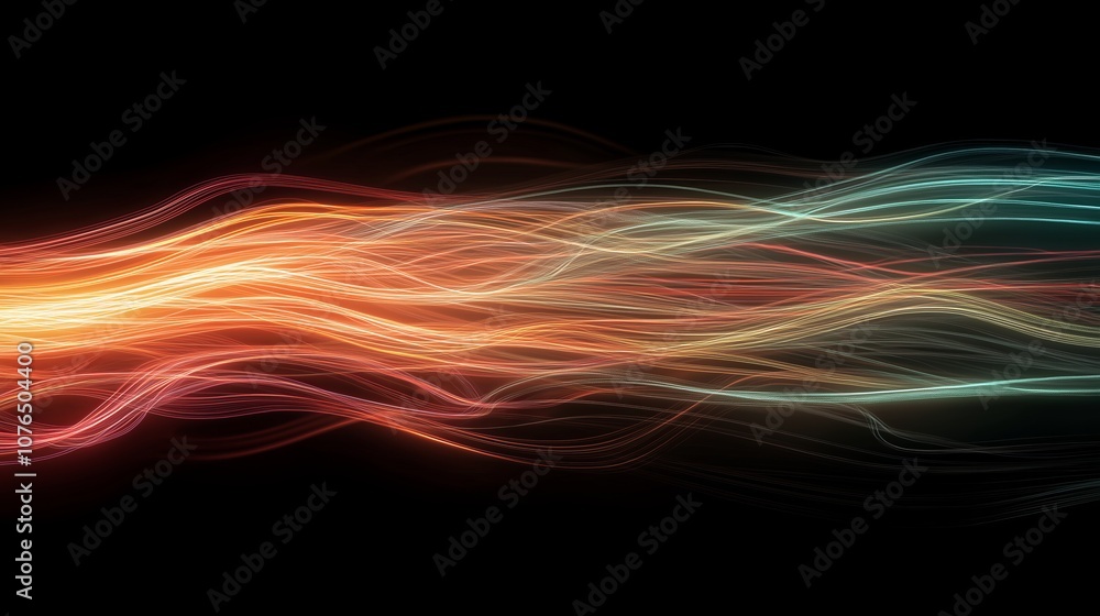 Poster a beauty futuristic abstract background in a high-tech style. shining lines and patterns resembling 