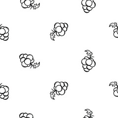 Simple vector black and white seamless pattern with grapes. Hand drawn background for wrapping paper, decoration, print
