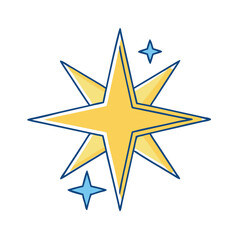 Fototapeta premium Bethlehem star vector art, flat illustration Bethlehem star icon