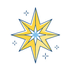 Bethlehem star vector art,  flat illustration Bethlehem star icon