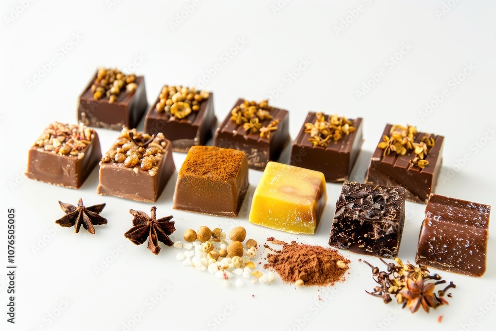 Aufkleber assorted chocolates displayed on a table
