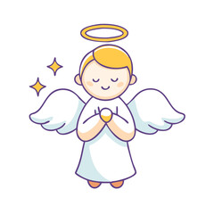 angel vector art,  flat illustration  angel icon, cartoon  angel vector art