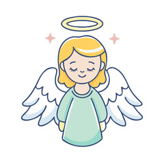 angel vector art,  flat illustration  angel icon, cartoon  angel vector art