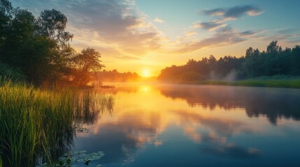 Fototapeta premium Peaceful Sunset Landscape