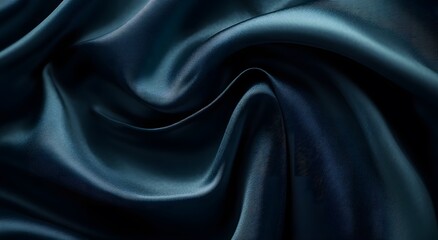 Black silk fabric and background. Creating a simple yet elegant abstract composition with digital art style patterns, can be used as wallpaper or background in graphic design projects.