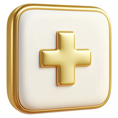 Obraz premium A gold and white cross with a gold star in the middle