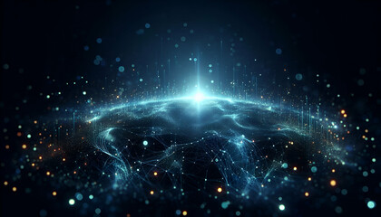 Obraz premium Horizon of the Cosmos - A Glimpse into the Digital Universe Background | background with space